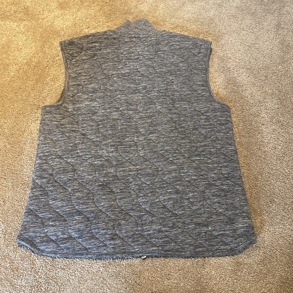 Banana Republic Grey Quilted Cotton Polyester Vest Gilet w Pockets Size SMALL - Picture 7 of 7